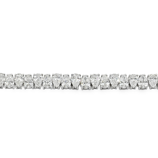 Reverse Pear Shaped Bracelet 14K Gold Lab Diamonds
