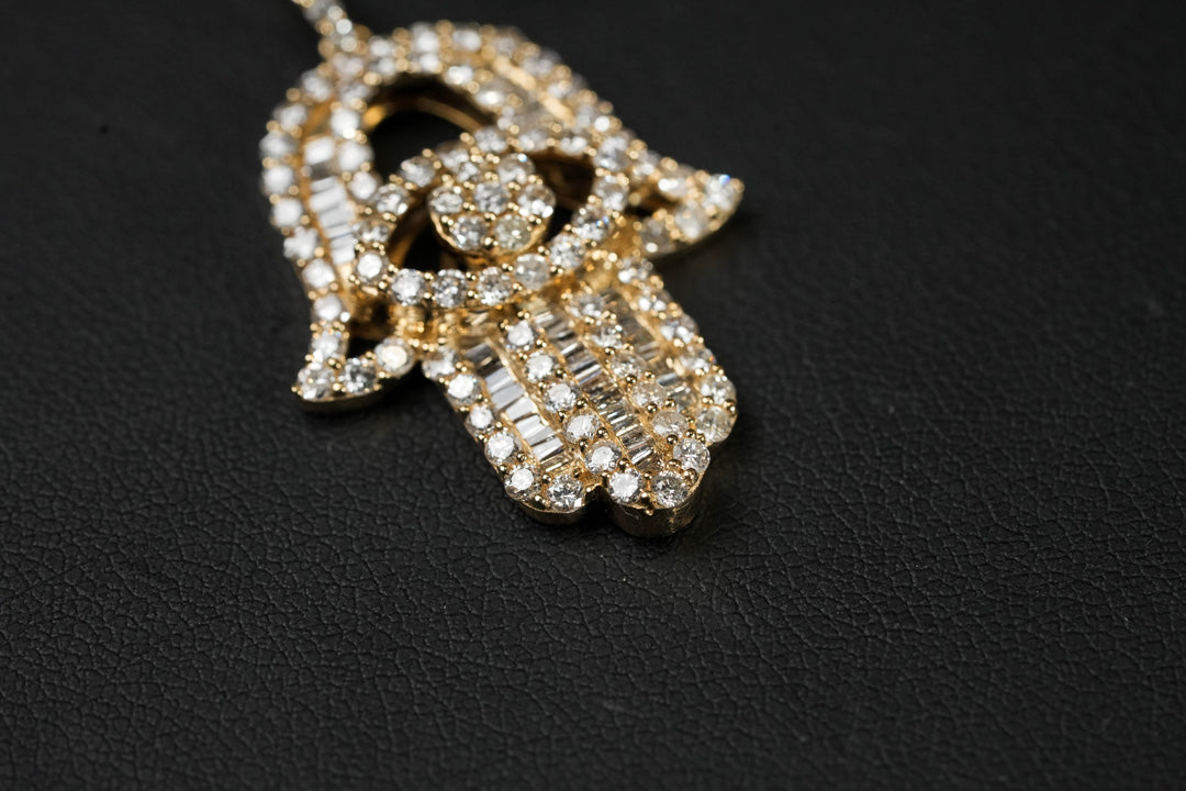 Yellow Gold Hamsa Pendant 14K