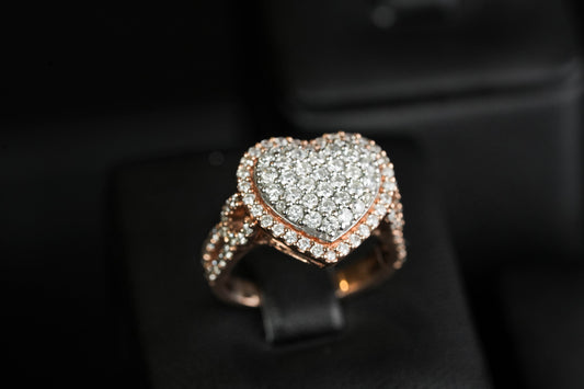Heart Diamond Ring Infinity Band 10K Rose Gold
