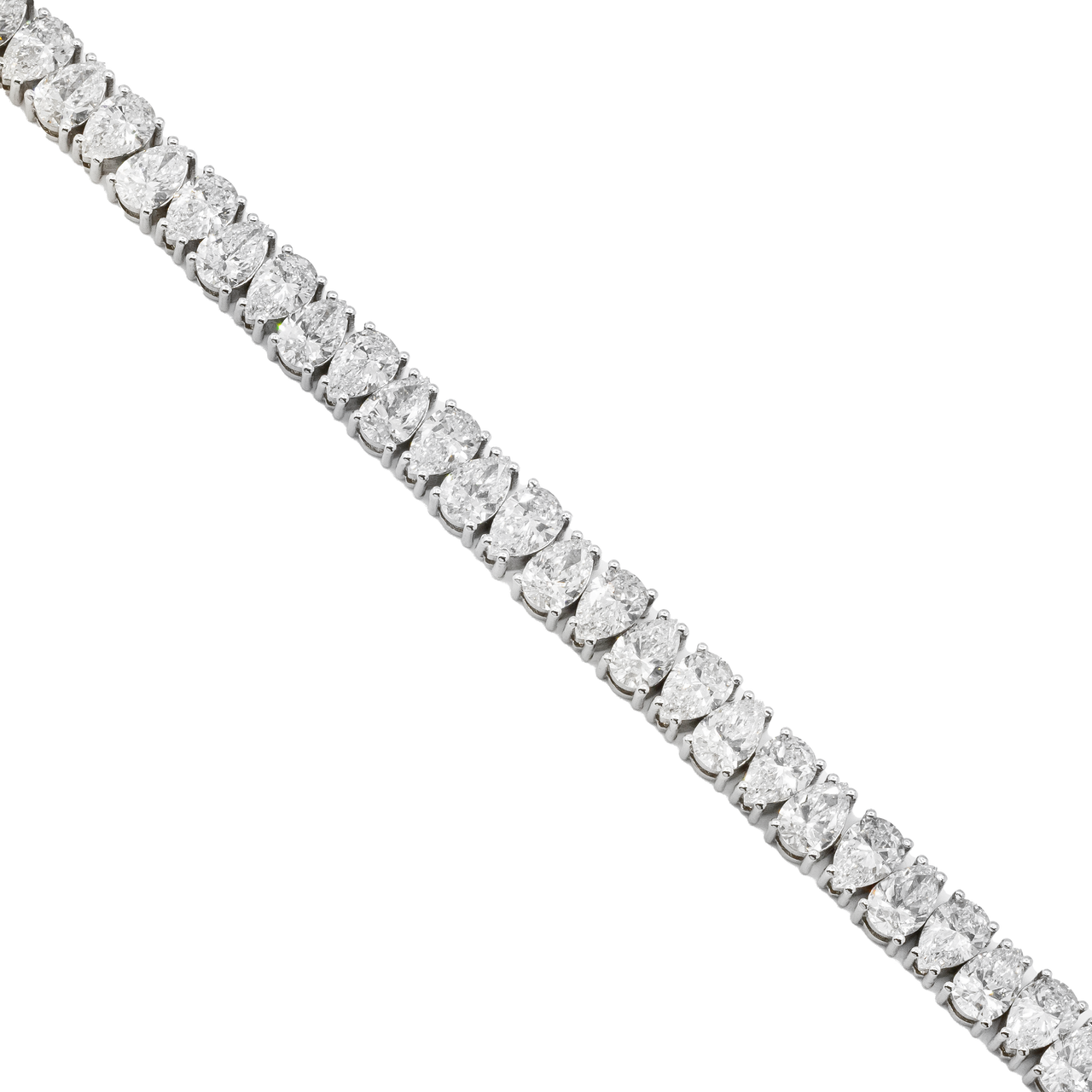Reverse Pear Shaped Bracelet 14K Gold Lab Diamonds