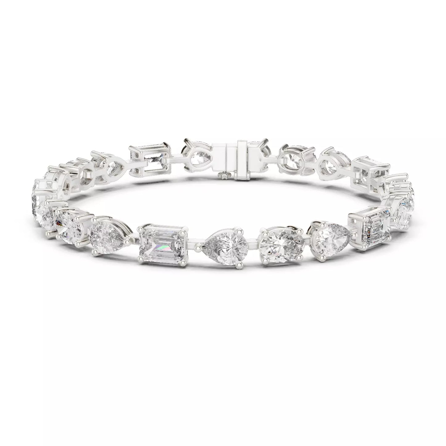 Mixed Shapes Diamond Bracele 14K Gold