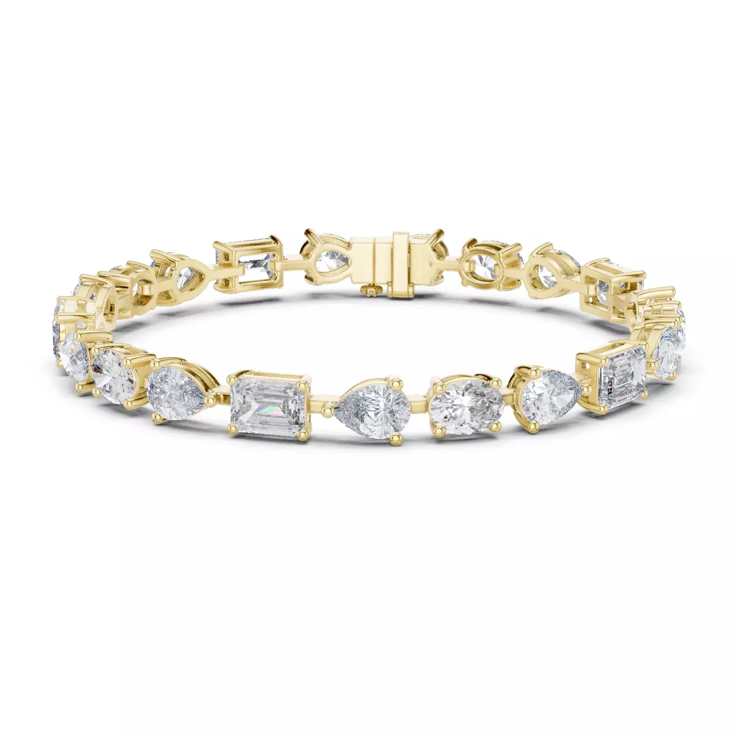Mixed Shapes Diamond Bracele 14K Gold