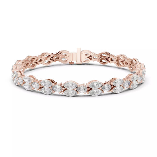 Marquise & Pear shaped lab diamond bracelet 14K Gold