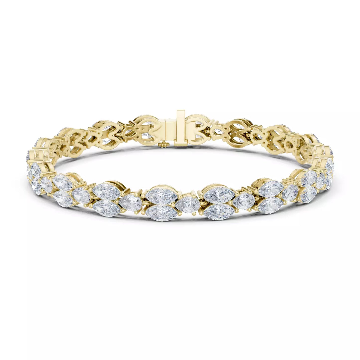 Marquise & Pear shaped lab diamond bracelet 14K Gold