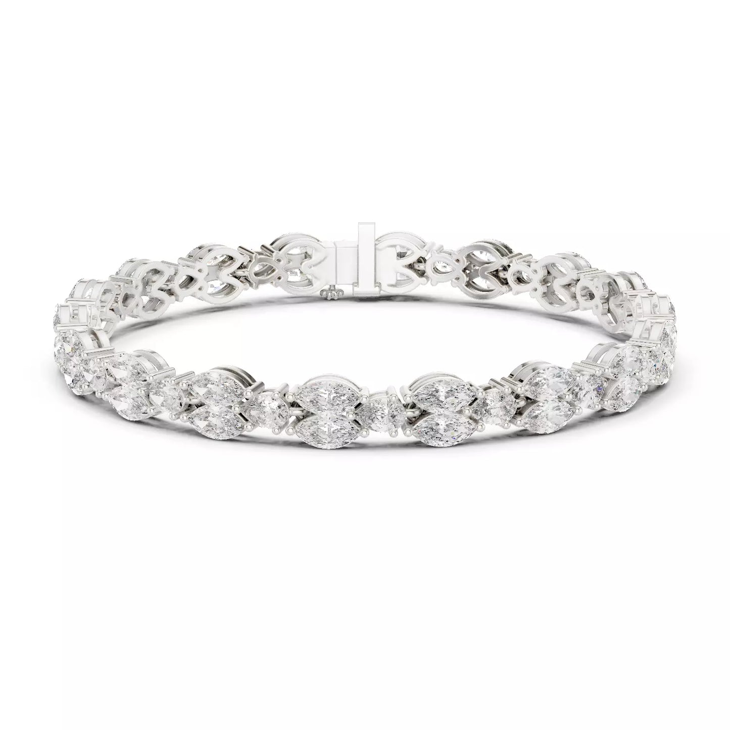 Marquise & Pear shaped lab diamond bracelet 14K Gold