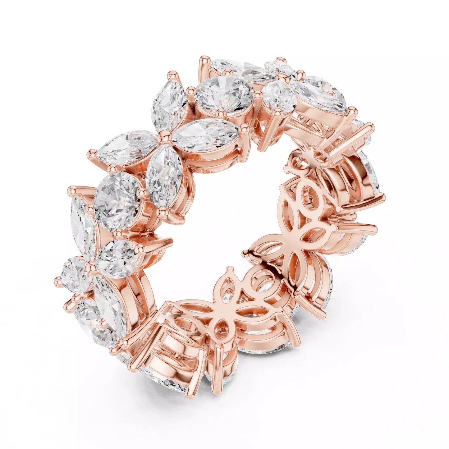 Pear & Round Mixed Shape Ring 14K