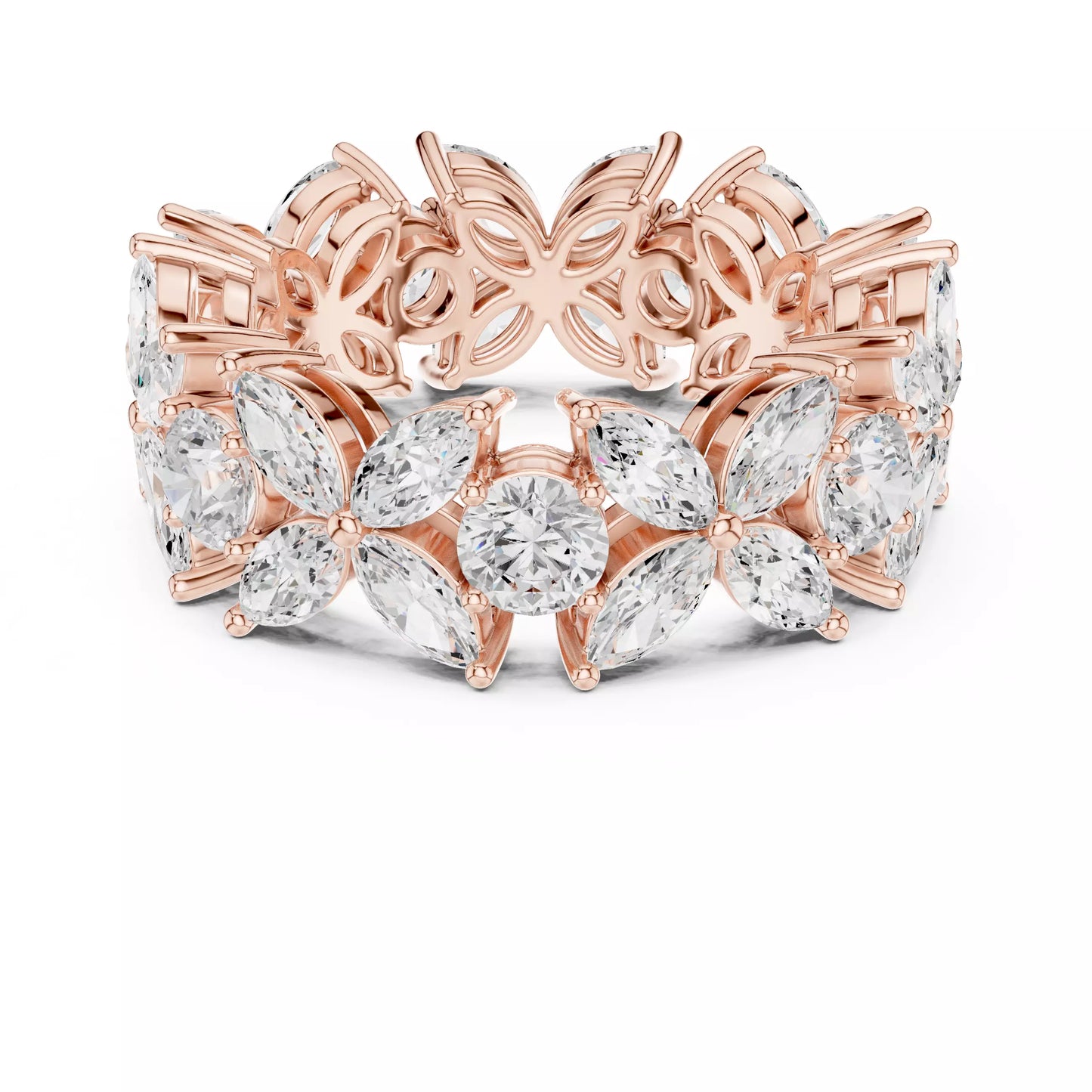 Pear & Round Mixed Shape Ring 14K